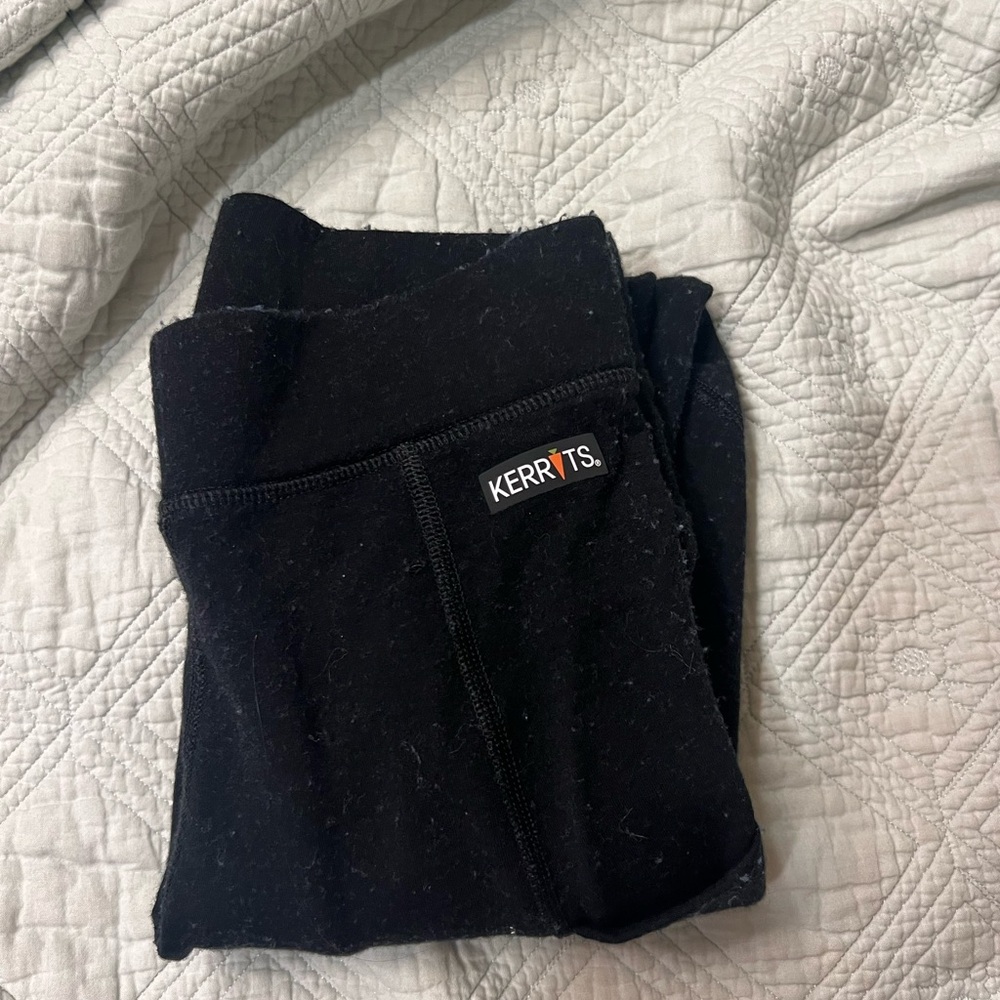 Kerrits Women’s XS Merino Wool Black Winter Knee patch riding tights